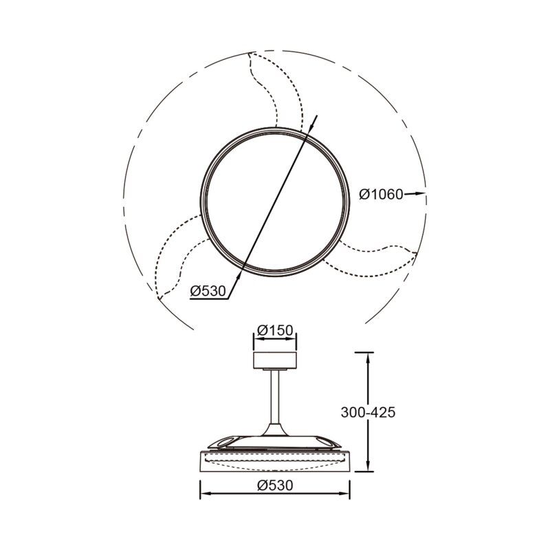 Светильник с вентилятором Mantra GLASS FAN 9525