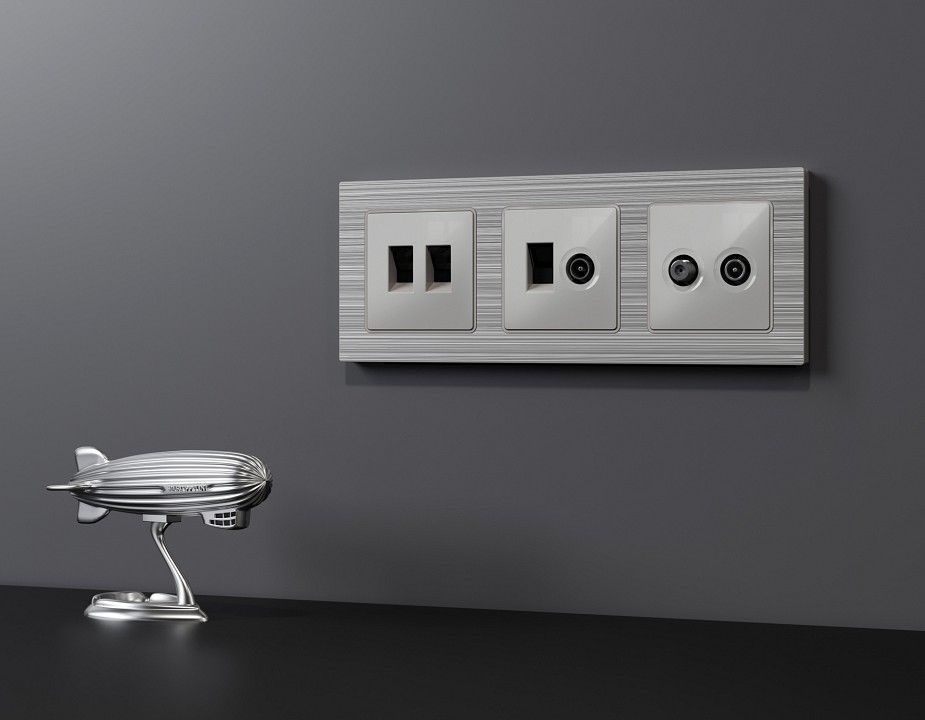 Накладка для розетки RJ-11 или RJ-45 Ambrella Volt ALFA AP4121
