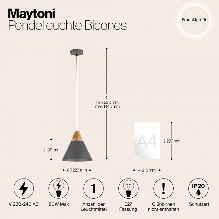 Подвесной светильник Maytoni Биконес P359-PL-220-C