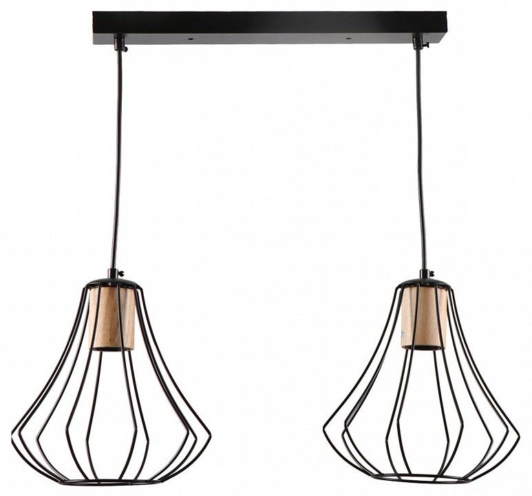 Подвесной светильник Imex MD.9050 MD.9050-2-P-BK+WOOD