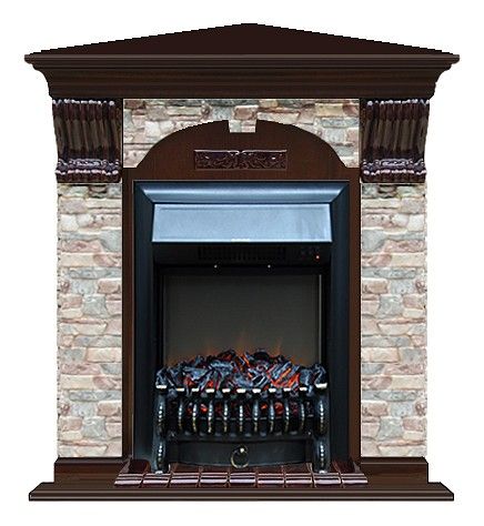 Комплект из электрокамина напольного и портала (106.5x81x98 см) Арочный ГЦ угл. Fobos BL АРУ00065