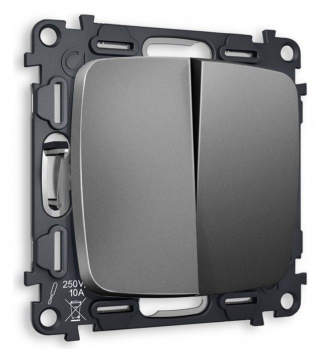 Выключатель двухклавишный без рамки Ambrella Volt OMEGA MO653010