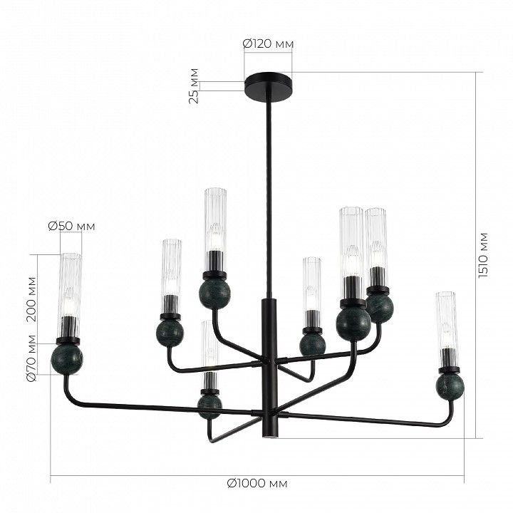 Люстра на штанге ST-Luce MEDEA SL1244.403.08