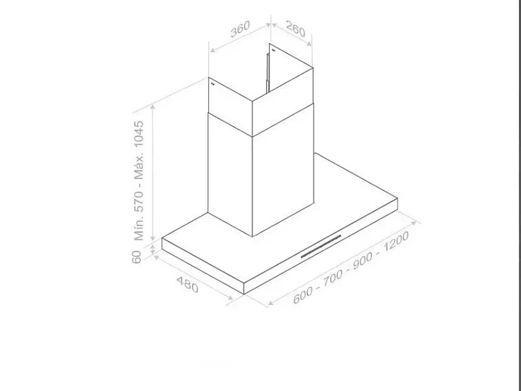 Настенная вытяжка Pando P-825/60 INOX V.850 SEC
