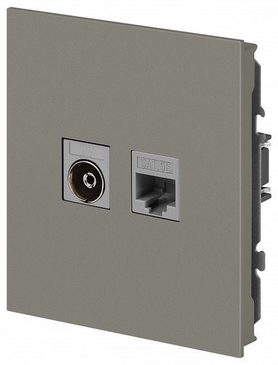 ТВ-розетка и розетка Ethernet RJ-45 без рамки Эра Arktik Б0070500