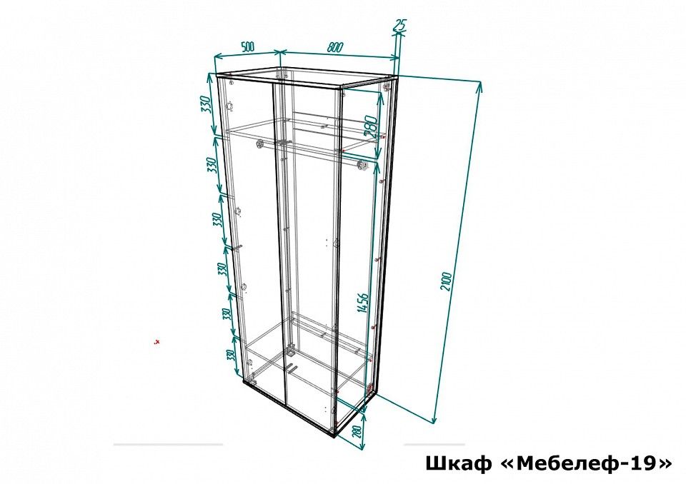 Шкаф платяной Мебелеф-19