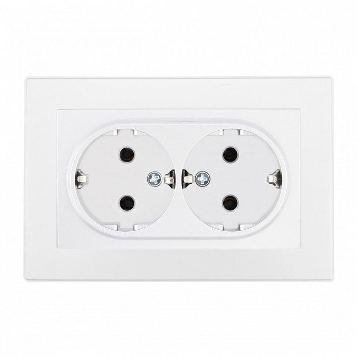 Розетка двойная с заземлением и со шторкой Arte Milano SET06-2 SET06-double-40-2 white