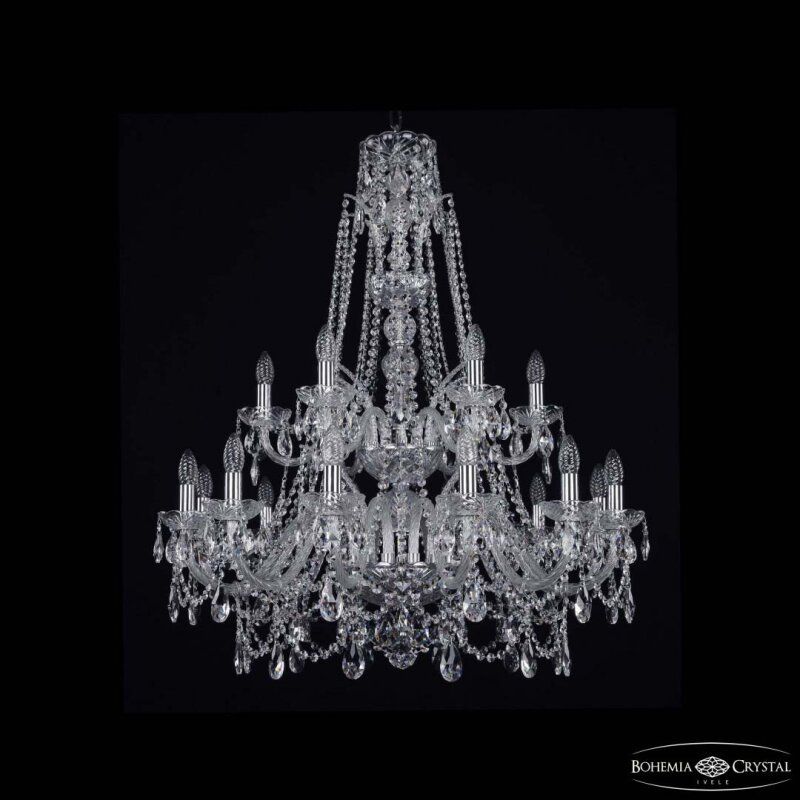 Подвесная люстра Bohemia Ivele Crystal 1411 1411/12+6/300/XL-99/2d Ni