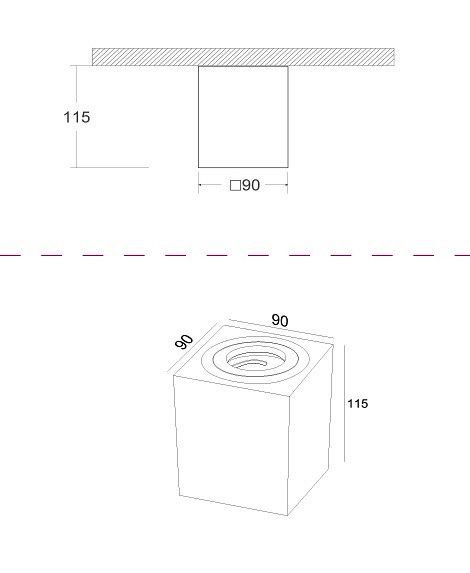 Накладной светильник Maytoni Technical Атом C017CL-01B