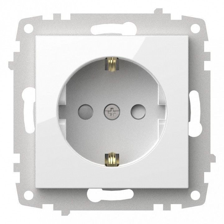 Розетка с заземлением и со шторкой, без рамки Elbi Eleсtriс Zena Vega 609-015600-243