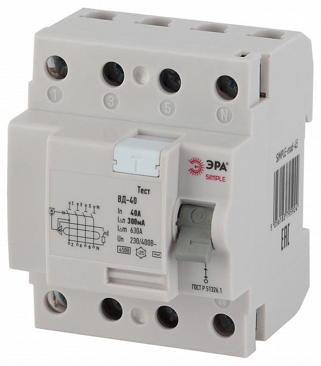 Устройство защитного отключения 4P Эра ВД-40 SIMPLE-mod-53