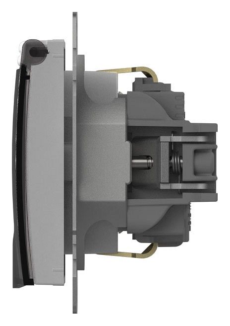 Розетка с заземлением с крышкой, без рамки Elbi Eleсtriс Zena Vega 609-015600-218