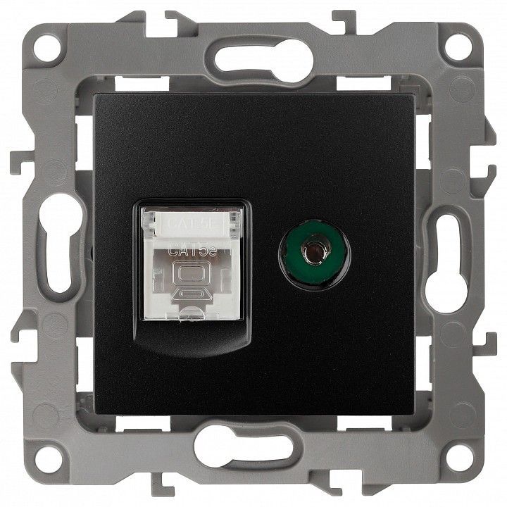 ТВ-розетка и розетка Ethernet RJ-45 без рамки Эра Эра 12 12-3110-05