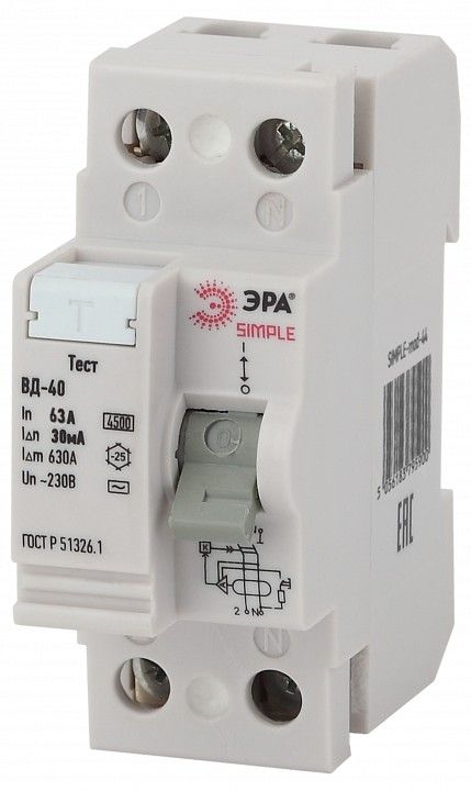 Устройство защитного отключения 2P Эра ВД-40 SIMPLE-mod-44