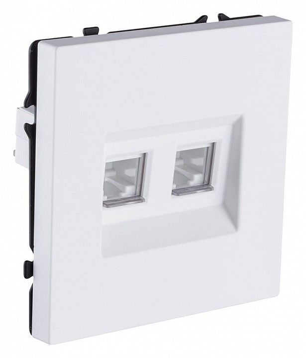 Розетка двойная Ethernet RJ-45 и со шторками, без рамки Kollinger Eclipse EC-018WH