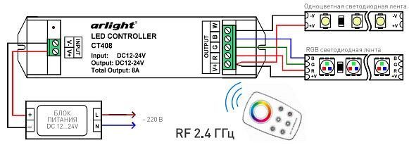 Контроллер-регулятор цвета RGBW Arlight  021606