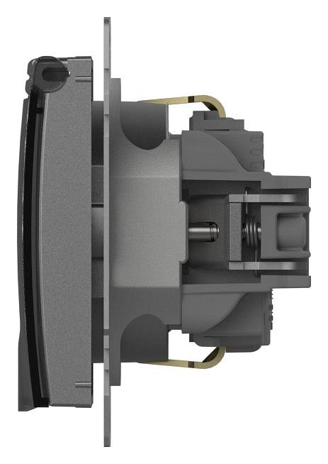 Розетка с заземлением и со шторкой, без рамки с крышкой Elbi Eleсtriс Zena Vega 609-011000-219