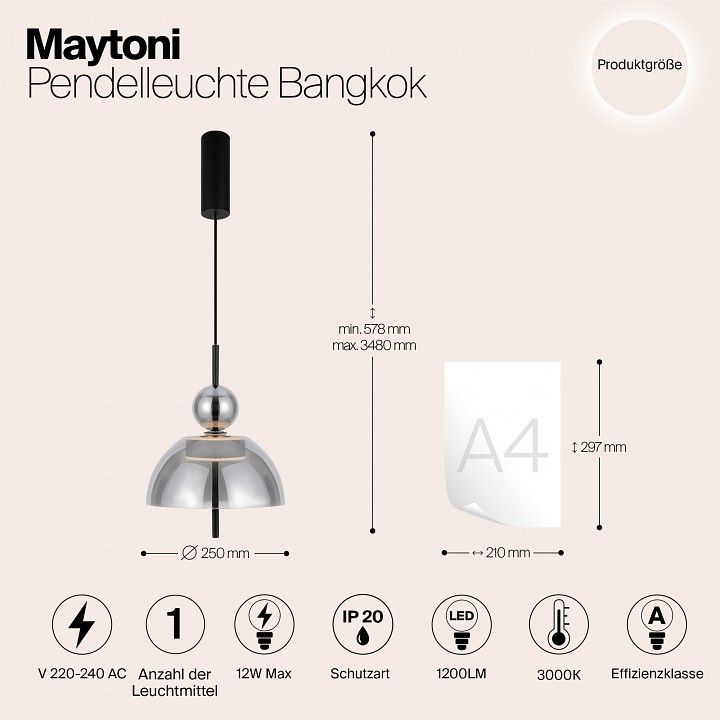 Подвесной светильник Maytoni Бангкок MOD185PL-L6B3K4
