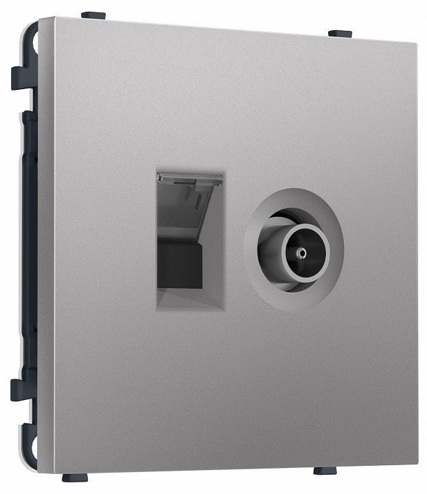ТВ-розетка оконечная и розетка Ethernet RJ-45 без рамки Ambrella Volt MS MS512510