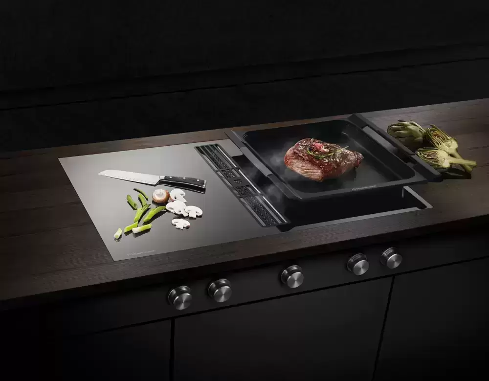 Индукционная варочная панель с вытяжкой Kuppersbusch KMI 9850.0 SR