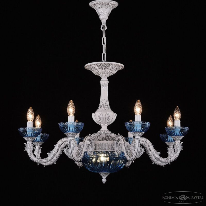 Подвесная люстра Bohemia Ivele Crystal AL7901 AL79101P/8/250 WMN P Aquamarine/M-1G