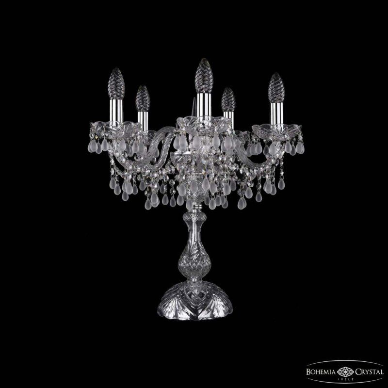 Настольная лампа декоративная Bohemia Ivele Crystal 1410 1410L/5/141-47 Ni V0300