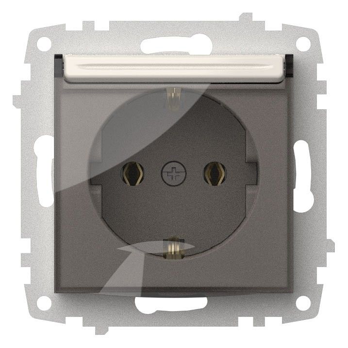 Розетка с заземлением с крышкой, без рамки Elbi Eleсtriс Zena Vega 609-010200-218
