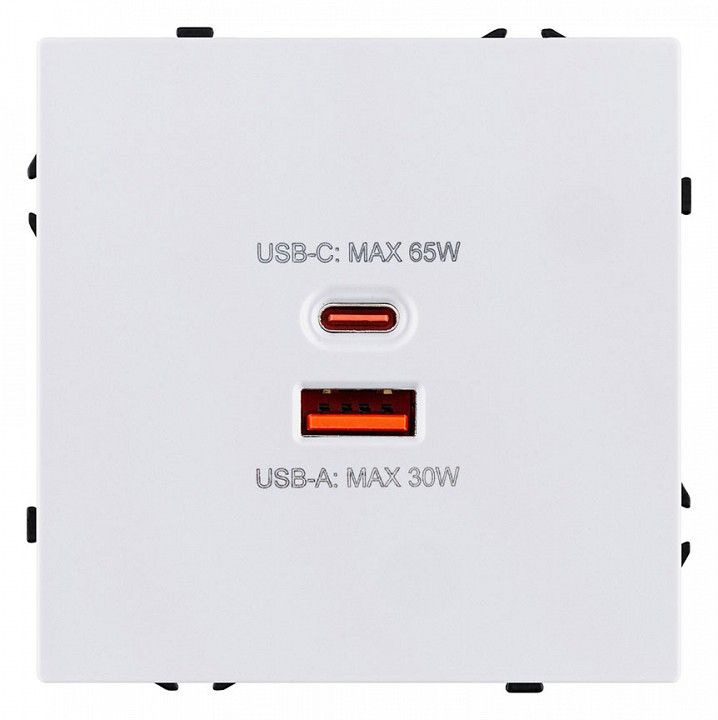 Розетка 2хUSB type A и C без рамки Kollinger Eclipse EC-024WG