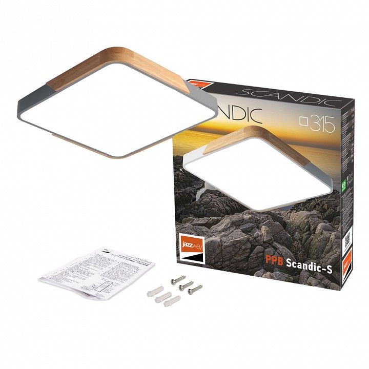 Накладной светильник Jazzway  PPB  Scandic-S 24w 4000K GR/W IP20 300*300*50