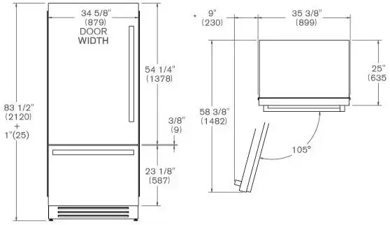 Встраиваемый холодильник Bertazzoni REF905BBLXTT
