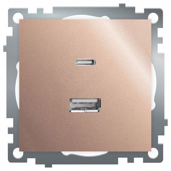 Розетка 2хUSB type A и C без рамки Stekker Катрин 50056