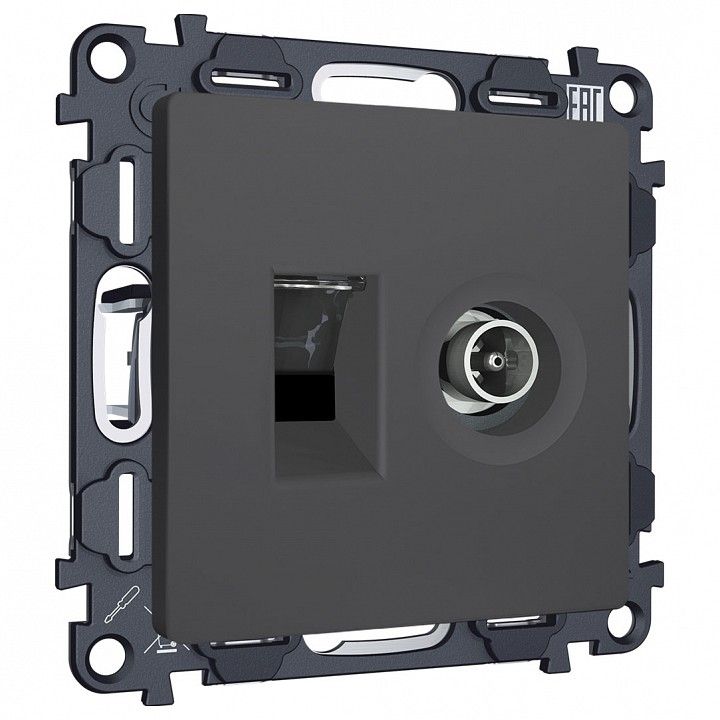 ТВ-розетка и розетка Ethernet RJ-45 без рамки Ambrella Volt ALFA MA912510