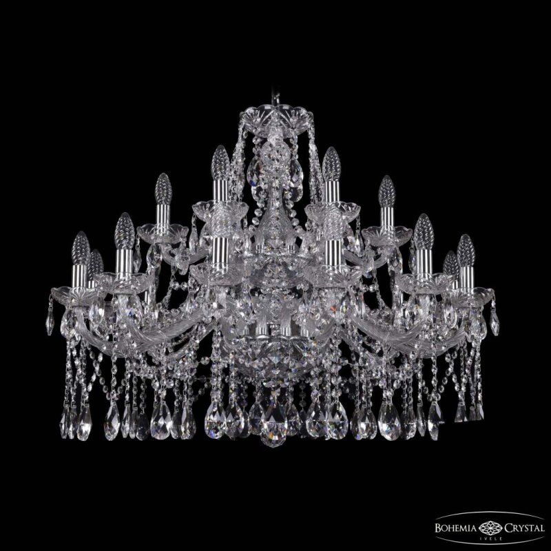 Подвесная люстра Bohemia Ivele Crystal 1413 1413/12+6/300/2d Ni