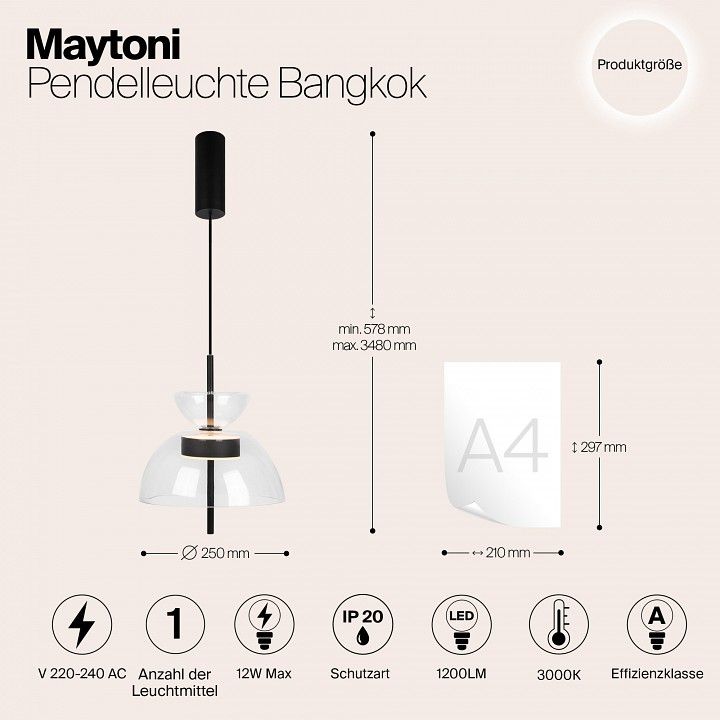 Подвесной светильник Maytoni Бангкок MOD185PL-L6B3K2