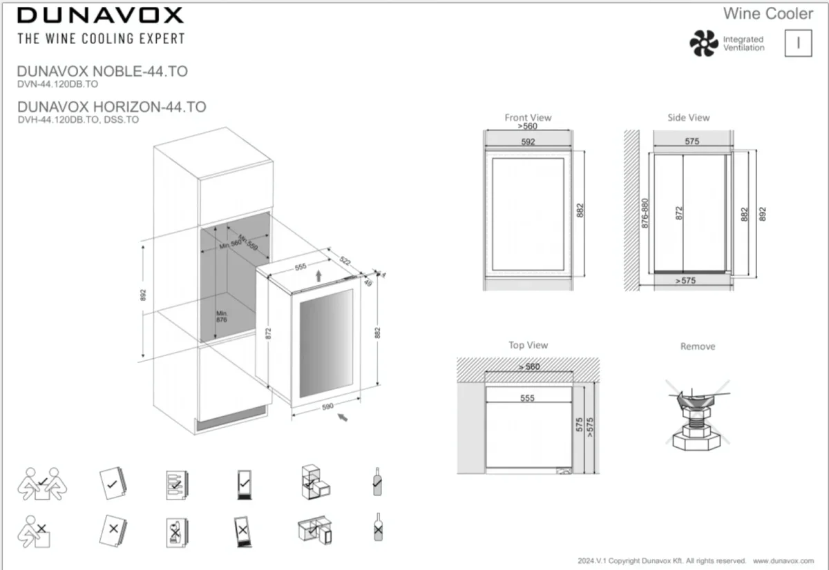 Встраиваемый винный шкаф Dunavox DVH-44.120DMB.TO