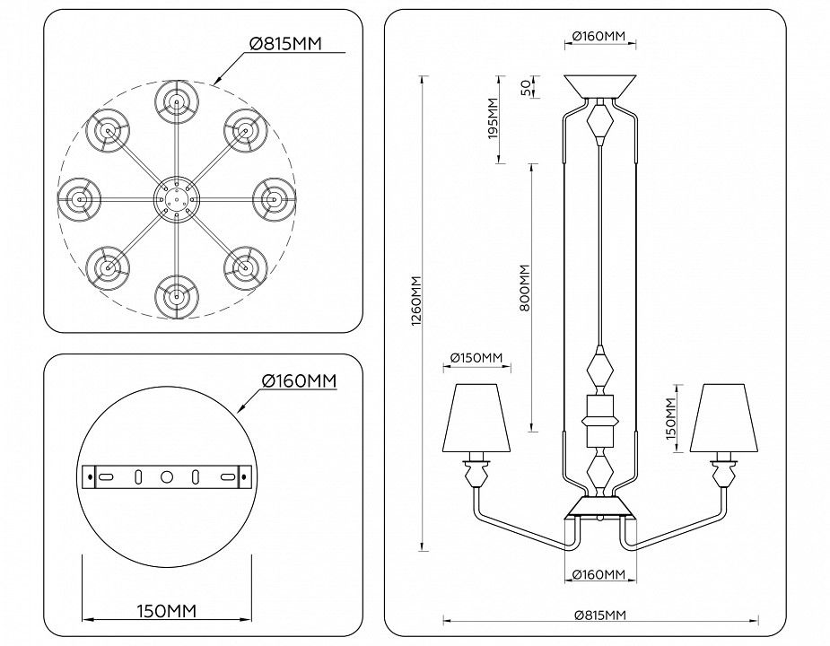 Подвесная люстра Ambrella Light LH LH75403