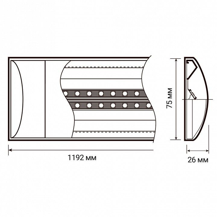 Накладной светильник Jazzway  PPO-03 1200 40W 6500K AL IP20