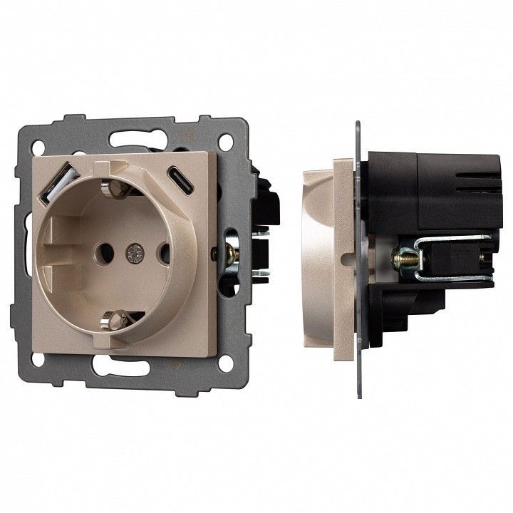 Розетка с заземлением и 2хUSB type A и C, без рамки Arlight SCT 049832