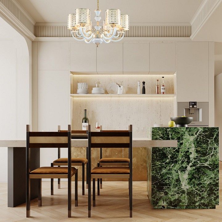 Подвесная люстра Arte Milano Florentia-8857 308857/6 Wh/Gd