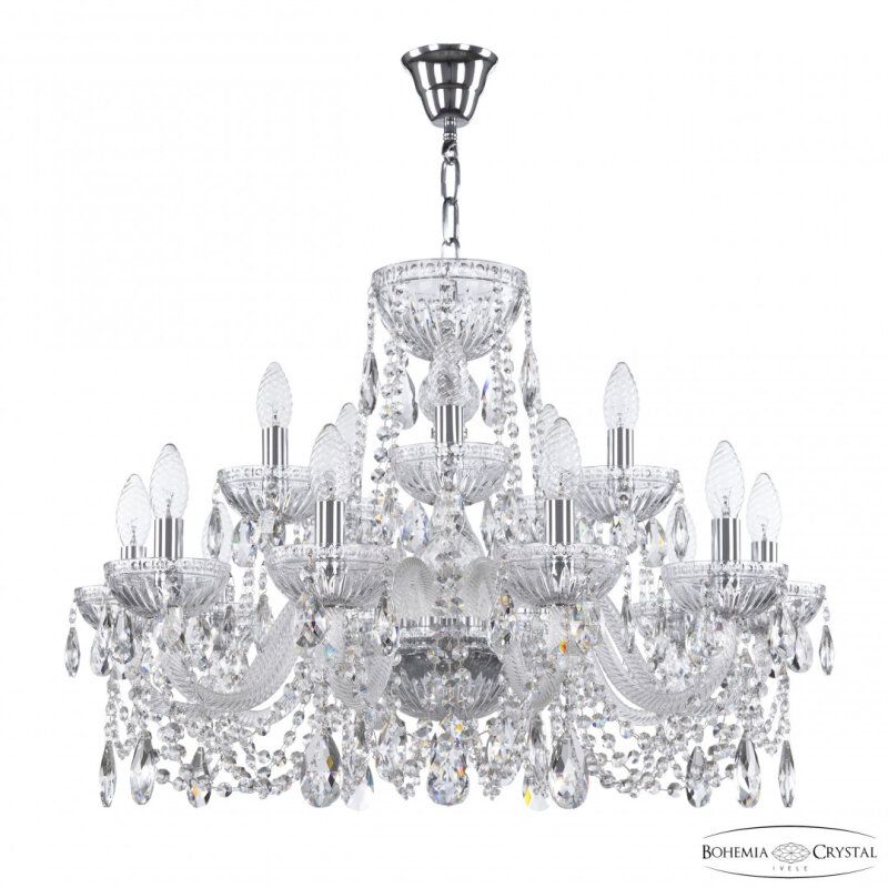 Подвесная люстра Bohemia Ivele Crystal 5402 5402/10+5/240 Ni Clear/M-1G