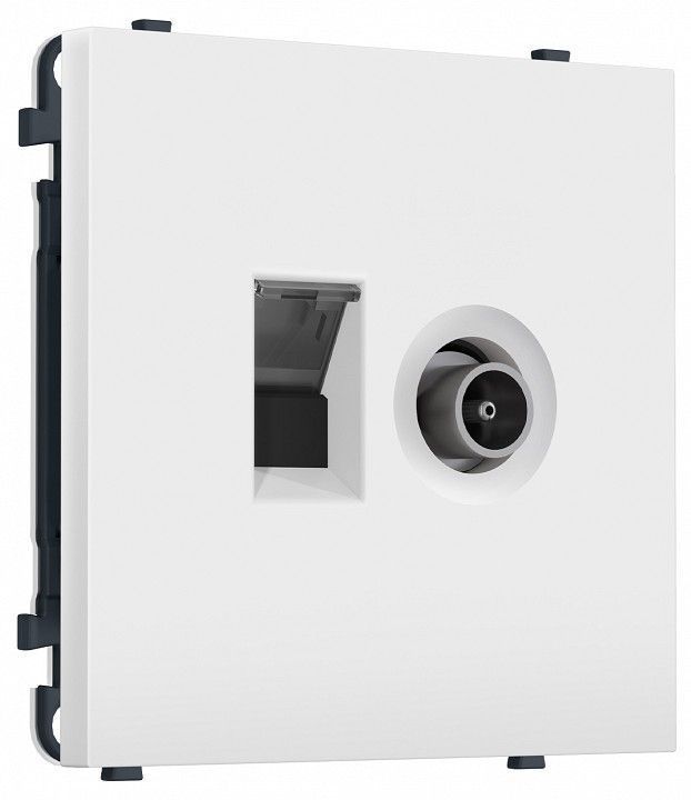 ТВ-розетка оконечная и розетка Ethernet RJ-45 без рамки Ambrella Volt MS MS132510