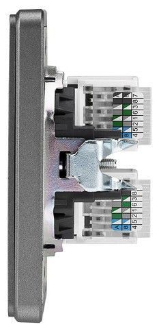Розетка двойная Ethernet RJ-45 без рамки Kranz ROUND KR-78-0725-2