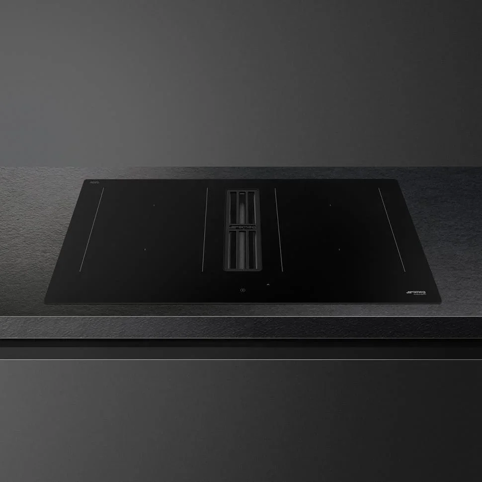 Варочная панель со встроенной вытяжкой Smeg HOBD382N2