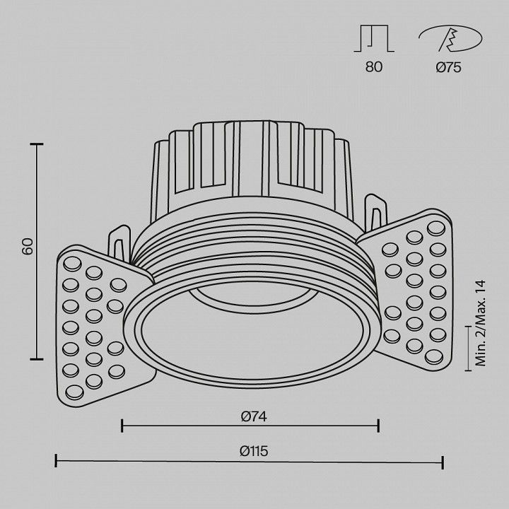 Встраиваемый светильник Maytoni Technical Раунд DL058-12W4K-TRS-BS