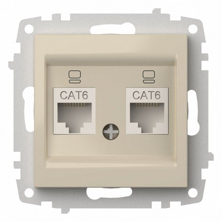 Розетка двойная Ethernet RJ-45 без рамки Elbi Eleсtriс Zena Vega 609-010300-248