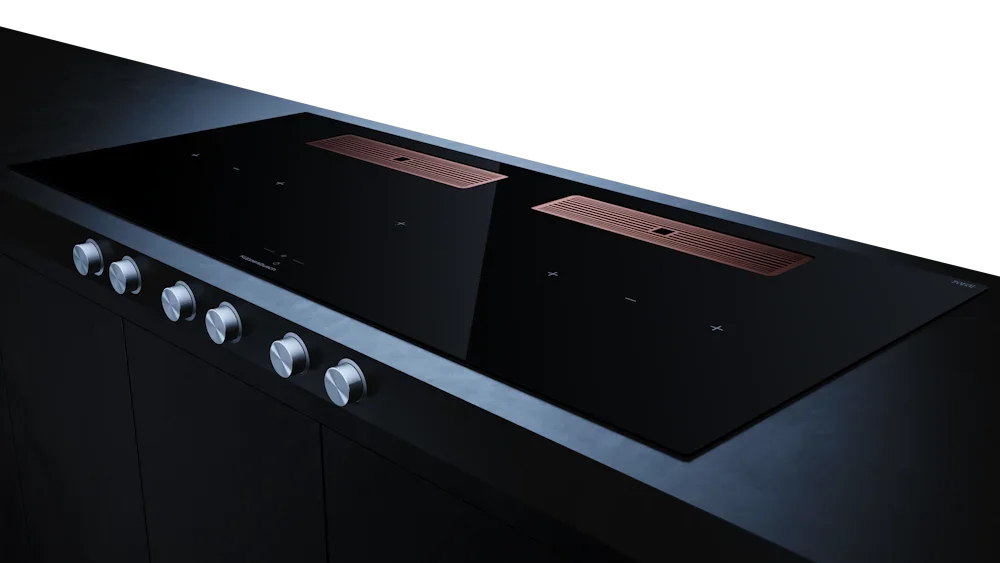 Индукционная варочная поверхность с вытяжкой Kuppersbusch KMI 12850.0 SR-E Copper