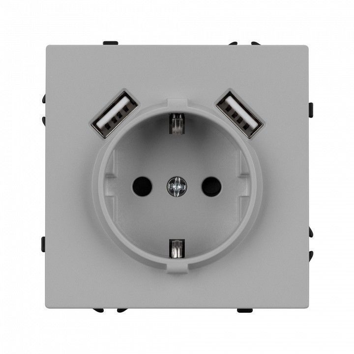 Розетка с заземлением и 2хUSB type A, без рамки Arlight SCT-NOBE 059443