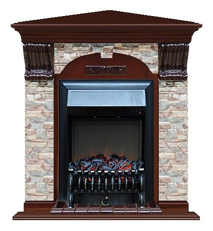 Комплект из электрокамина напольного и портала (106.5x81x98 см) Арочный ГЦ угл. Fobos BL АРУ00069