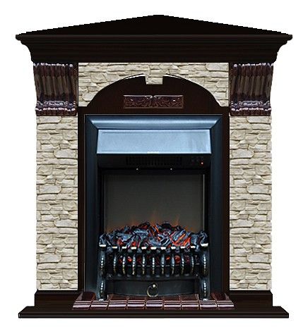 Комплект из электрокамина напольного и портала (106.5x81x98 см) Арочный ГО угл. Fobos BL АРУ00041