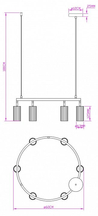 Подвесная люстра Moderli Cora V11602-6P